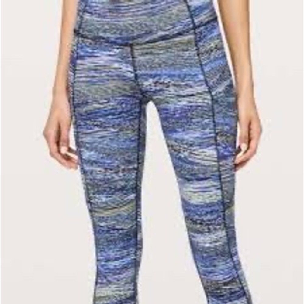 Lululemon Align‎ High-Rise Pants Wild Blue Multi Print Pockets Size 6